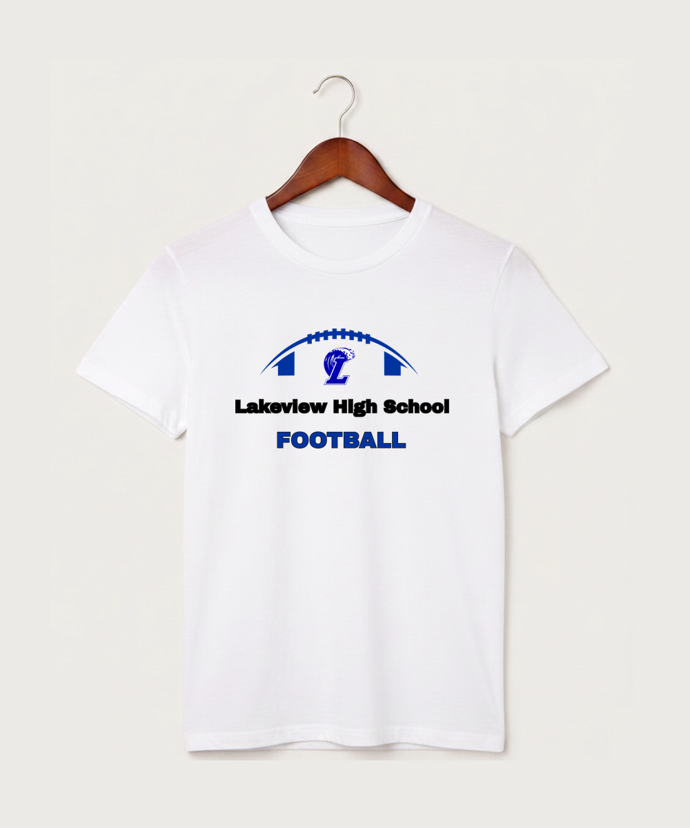 Lakeview High School Football (Boys) - White T-Shirt - Full Front