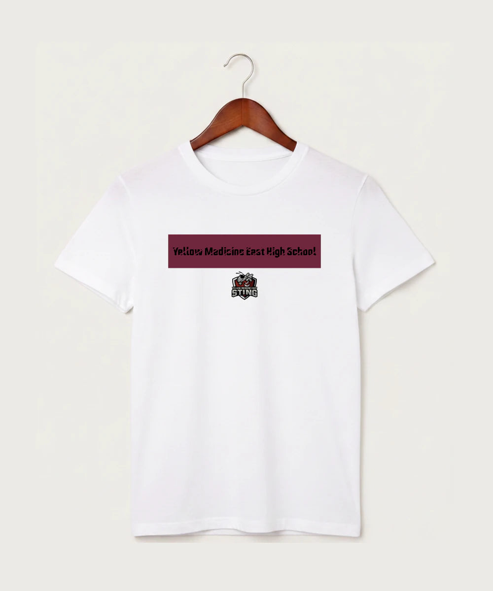 Yellow Medicine East High School Athletics - White T-Shirt - Full Front