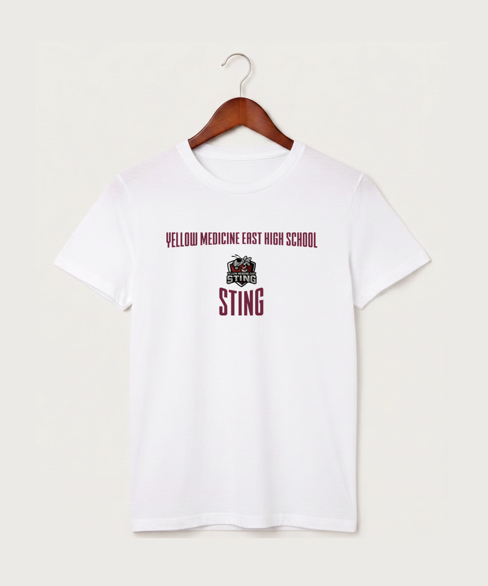 Yellow Medicine East High School Athletics - White T-Shirt - Full Front