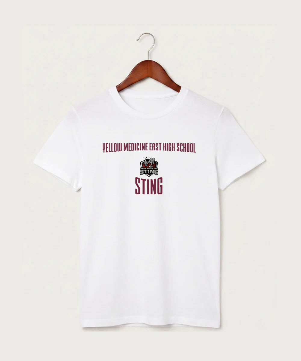 Yellow Medicine East High School Athletics - White T-Shirt - Full Front