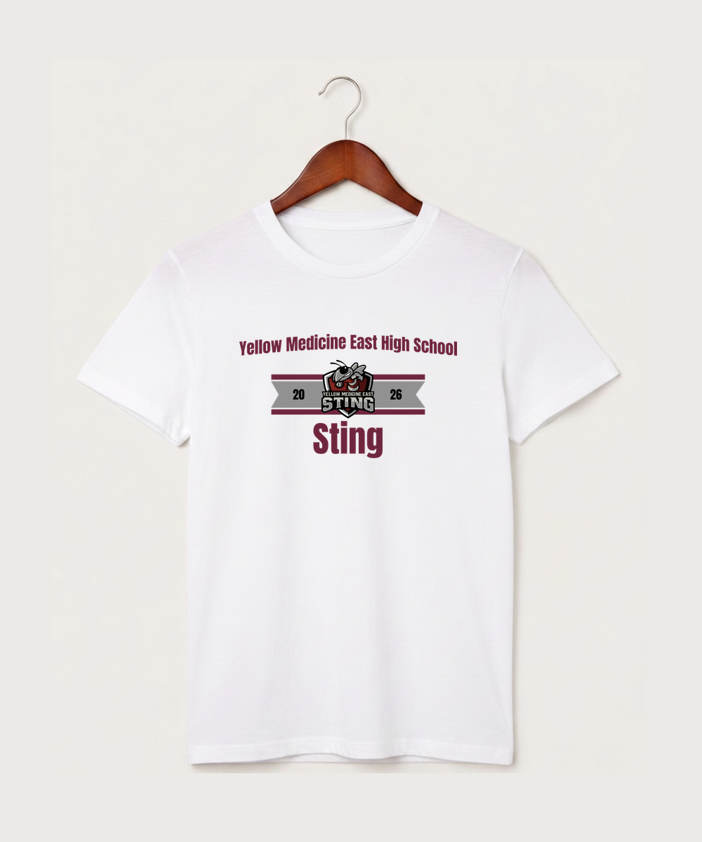 Yellow Medicine East High School Athletics - White T-Shirt - Full Front