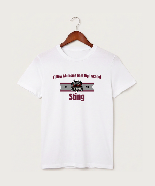 Yellow Medicine East High School Athletics - White T-Shirt - Full Front