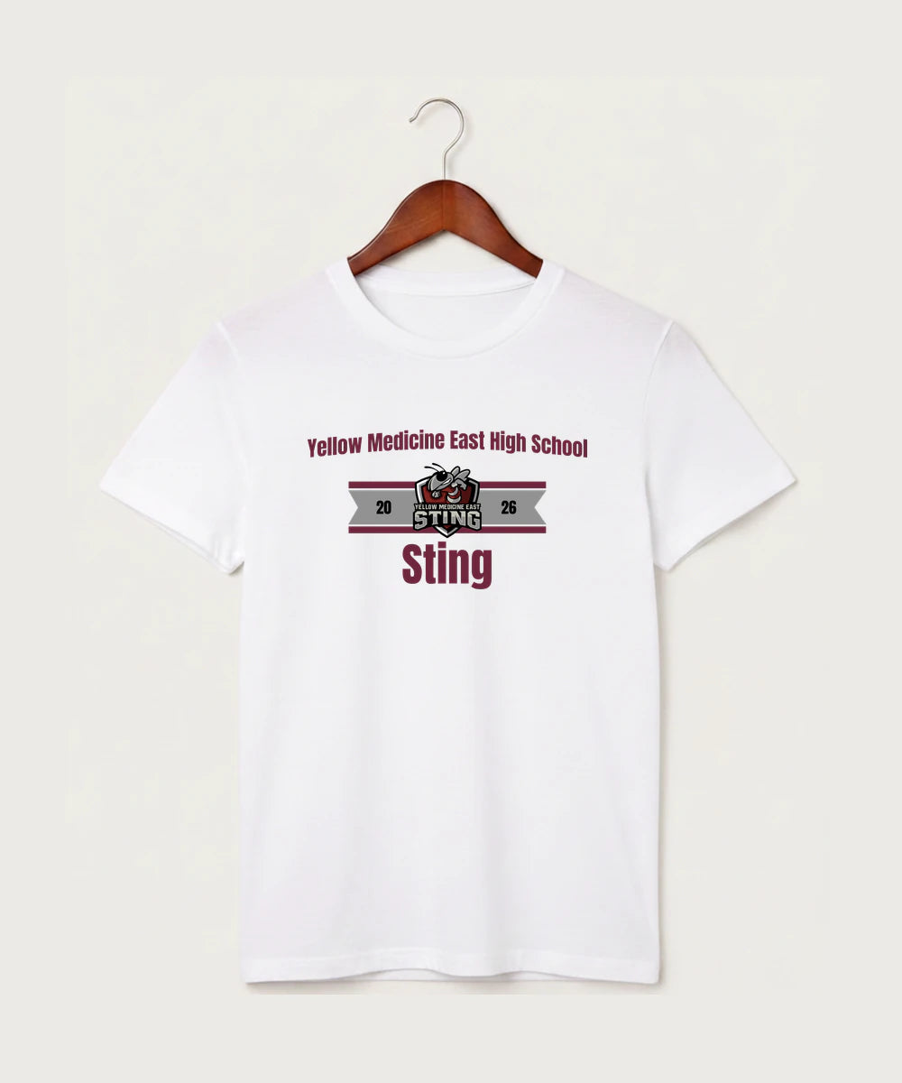Yellow Medicine East High School Athletics - White T-Shirt - Full Front