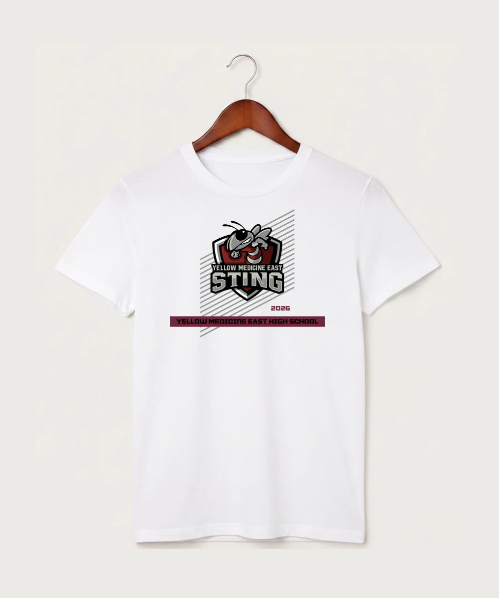 Yellow Medicine East High School Athletics - White T-Shirt - Full Front