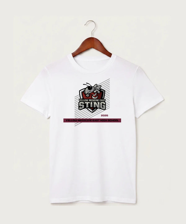 Yellow Medicine East High School Athletics - White T-Shirt - Full Front