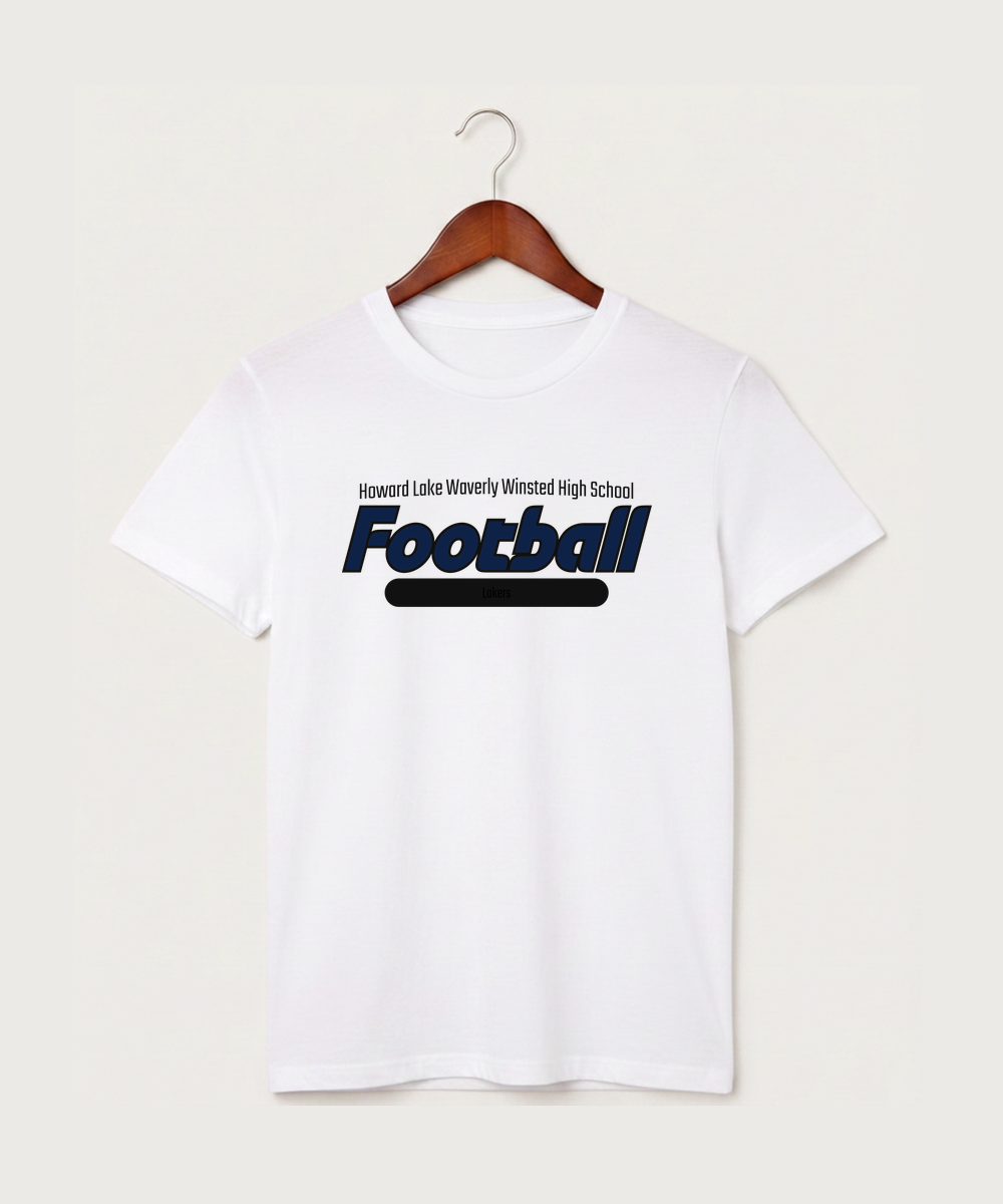 Howard Lake Waverly Winsted High School Football (Boys) - White T-Shirt - Full Front