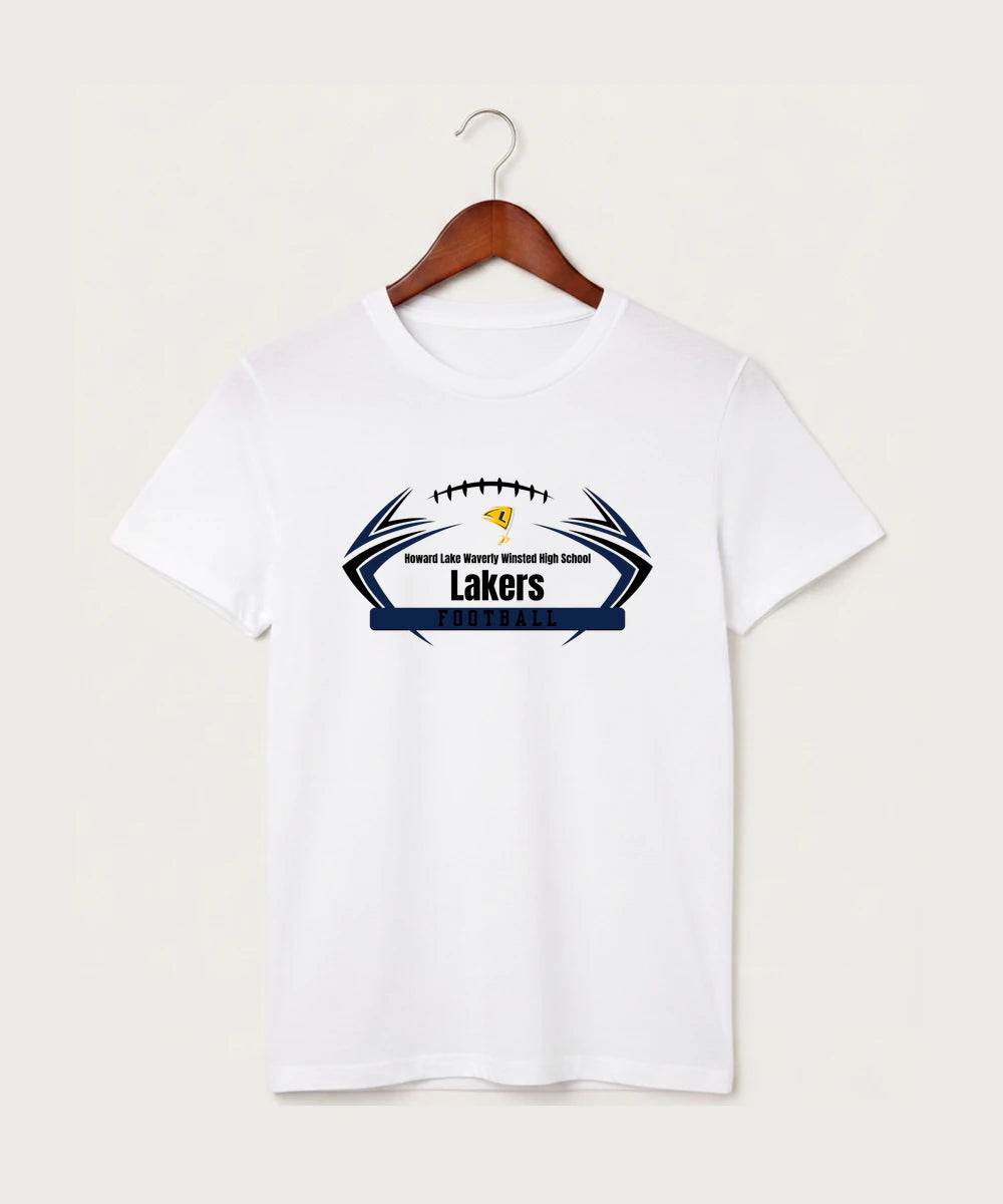 Howard Lake Waverly Winsted High School Football (Boys) - White T-Shirt - Full Front