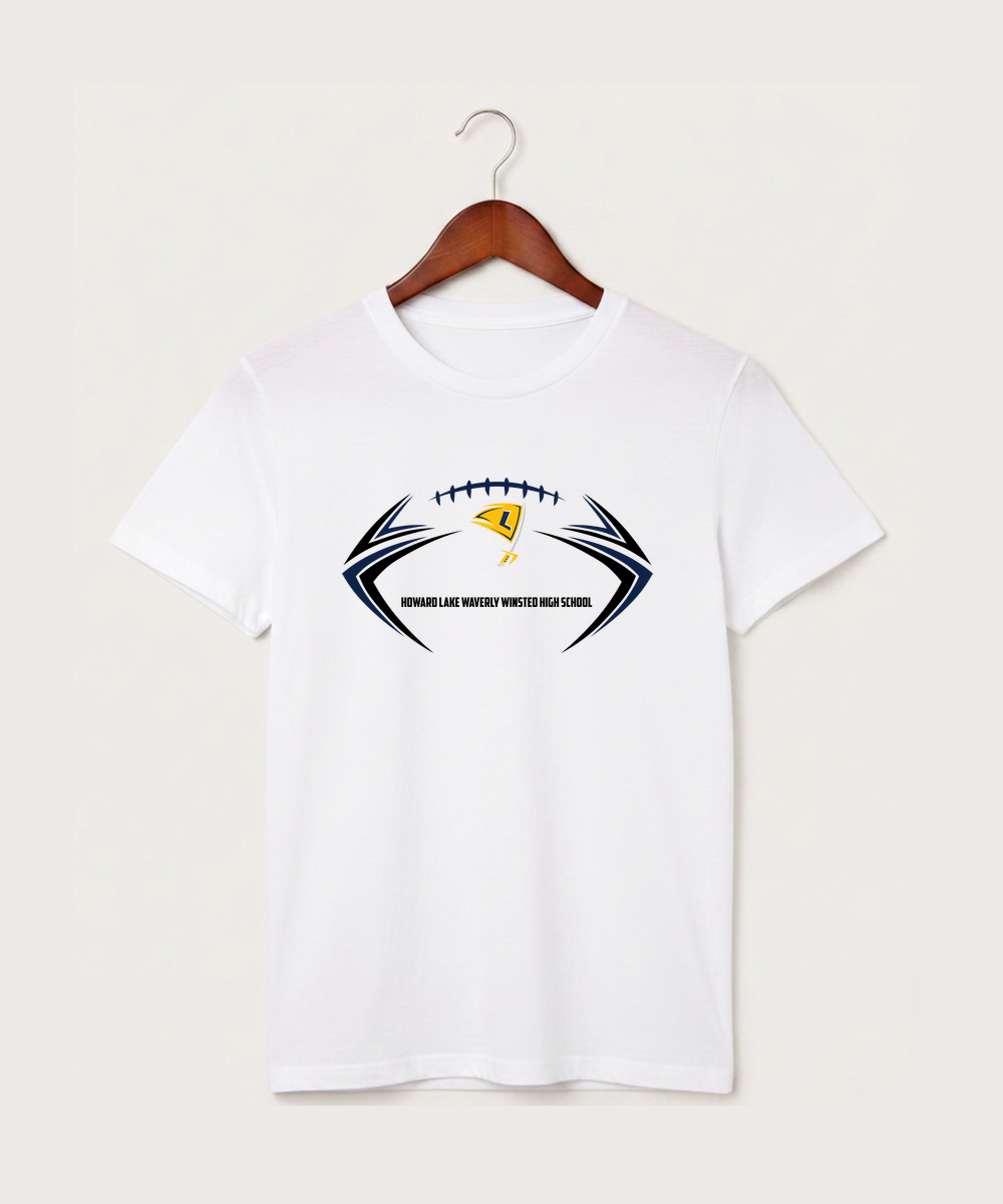 Howard Lake Waverly Winsted High School Football (Boys) - White T-Shirt - Full Front