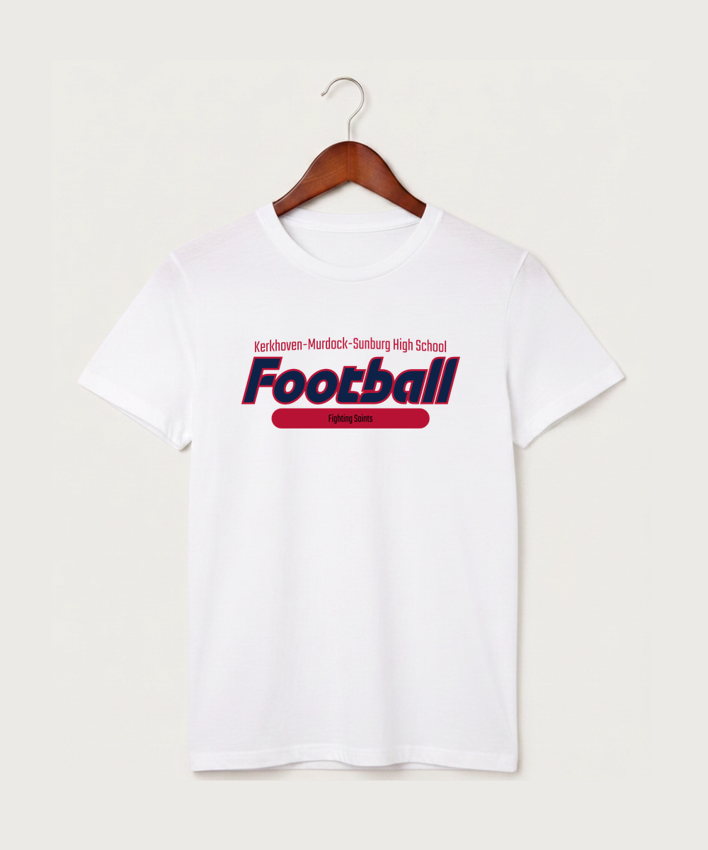 Kerkhoven-Murdock-Sunburg High School Football (Boys) - White T-Shirt - Full Front
