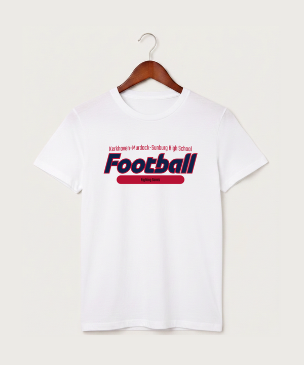 Kerkhoven-Murdock-Sunburg High School Football (Boys) - White T-Shirt - Full Front