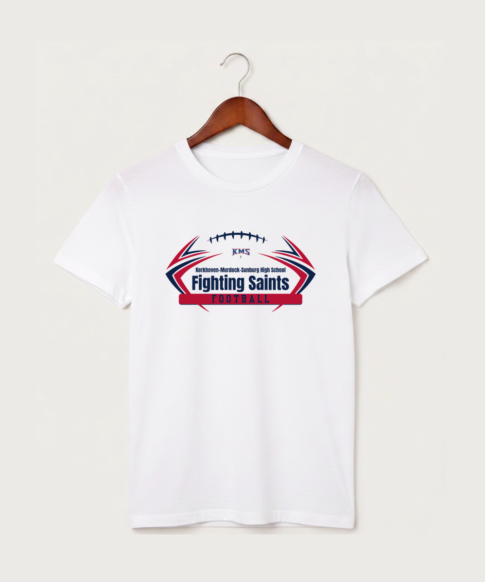 Kerkhoven-Murdock-Sunburg High School Football (Boys) - White T-Shirt - Full Front