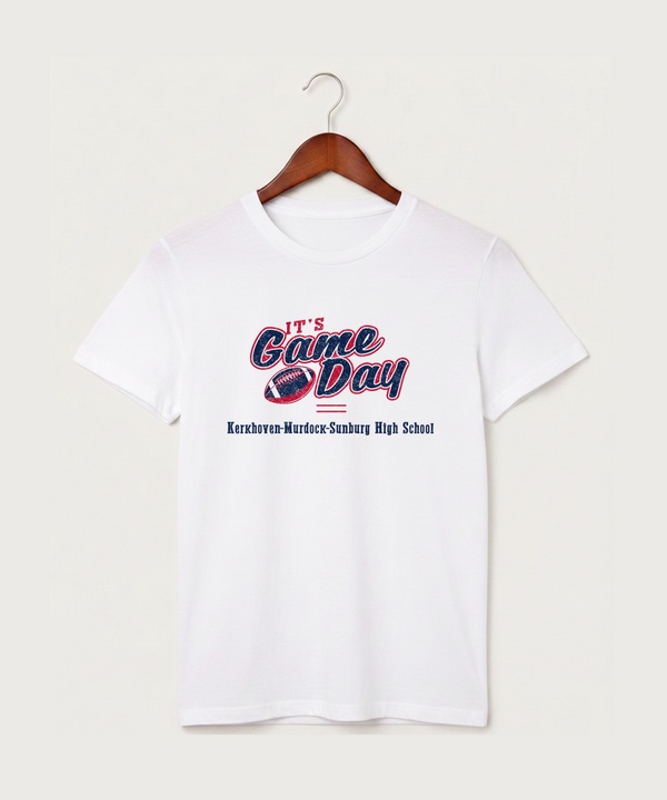 Kerkhoven-Murdock-Sunburg High School Football (Boys) - White T-Shirt - Full Front