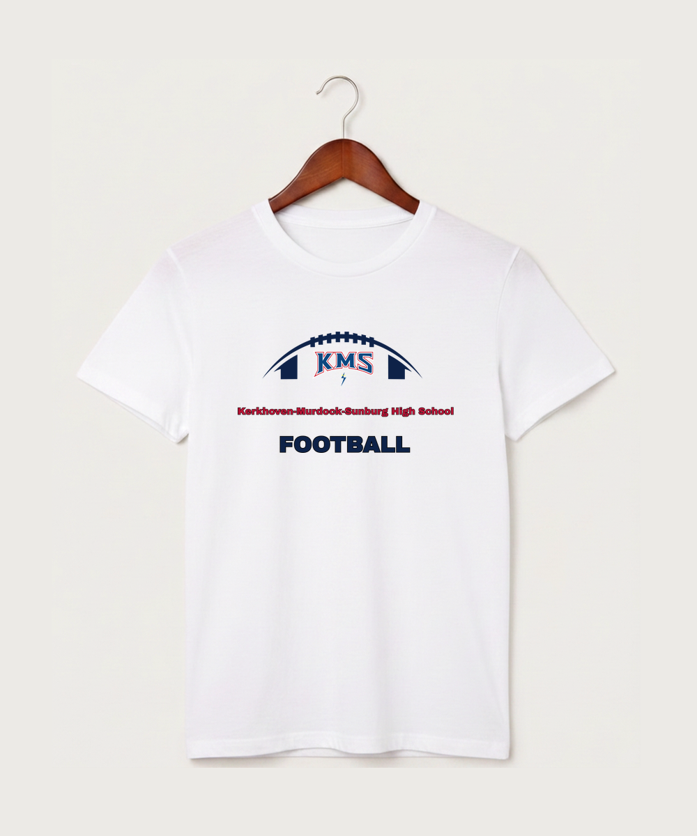 Kerkhoven-Murdock-Sunburg High School Football (Boys) - White T-Shirt - Full Front
