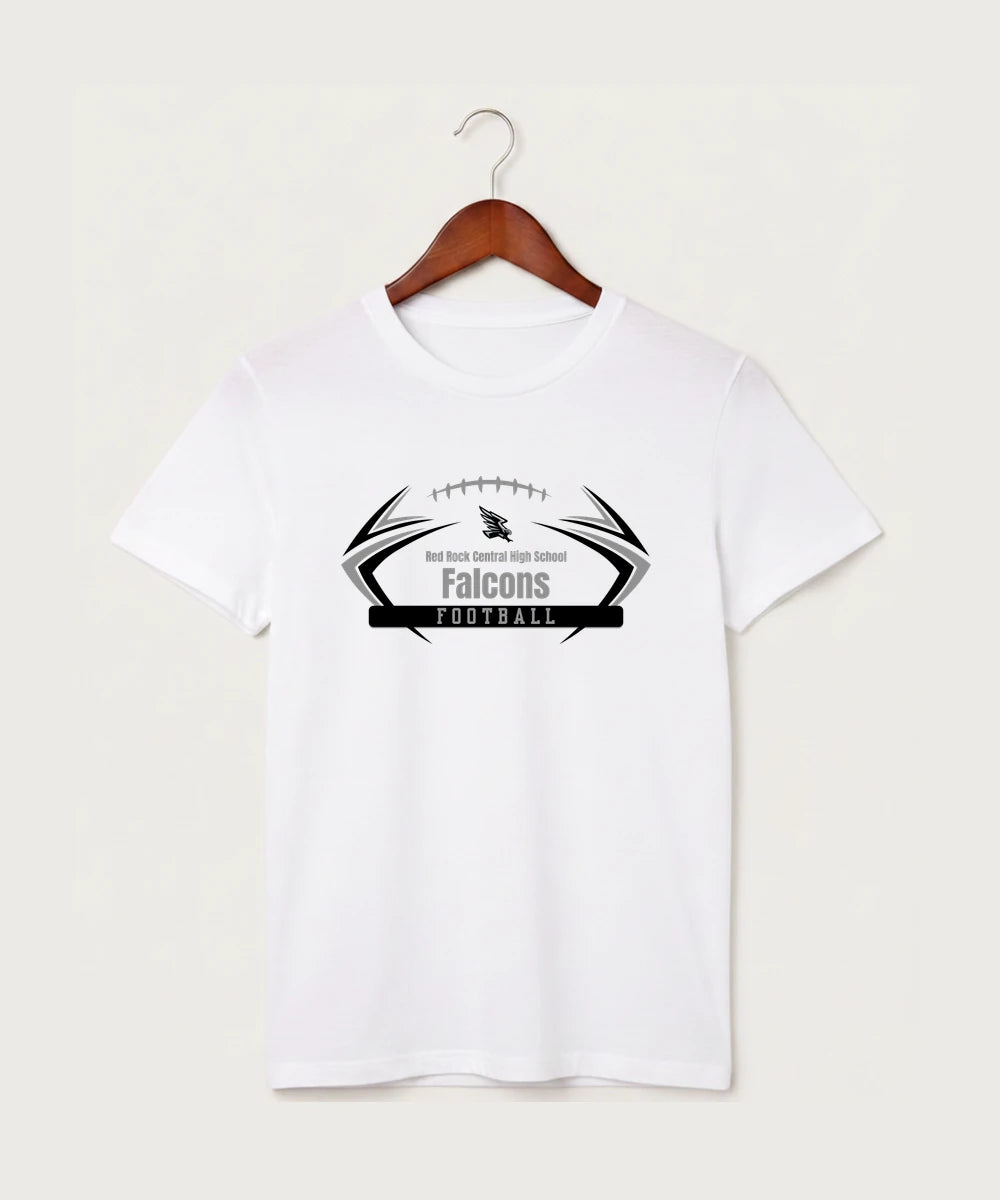 Red Rock Central High School Football (Boys) - White T-Shirt - Full Front