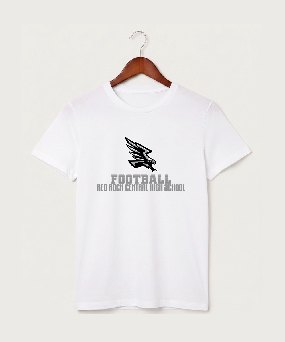 Red Rock Central High School Football (Boys) - White T-Shirt - Full Front