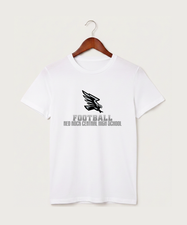 Red Rock Central High School Football (Boys) - White T-Shirt - Full Front