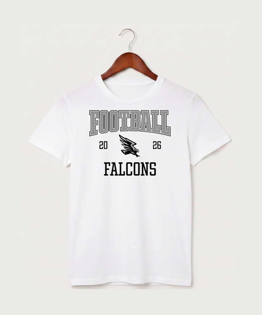 Red Rock Central High School Football (Boys) - White T-Shirt - Full Front
