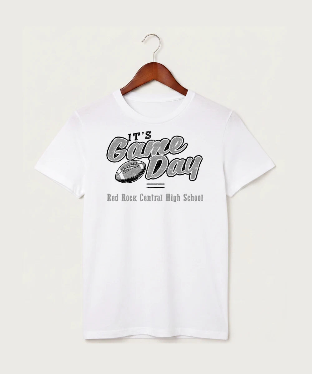 Red Rock Central High School Football (Boys) - White T-Shirt - Full Front