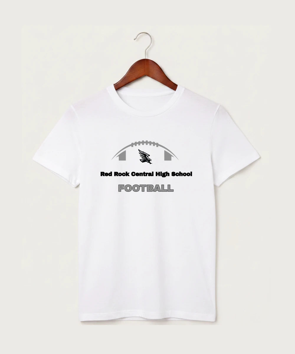Red Rock Central High School Football (Boys) - White T-Shirt - Full Front