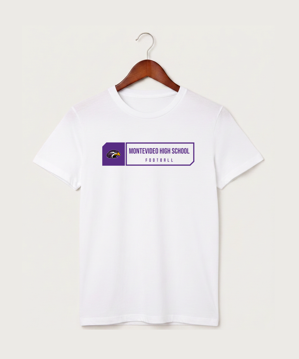 Montevideo High School Football (Boys) - White T-Shirt - Full Front