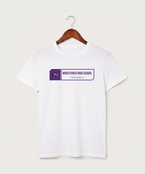 Montevideo High School Football (Boys) - White T-Shirt - Full Front