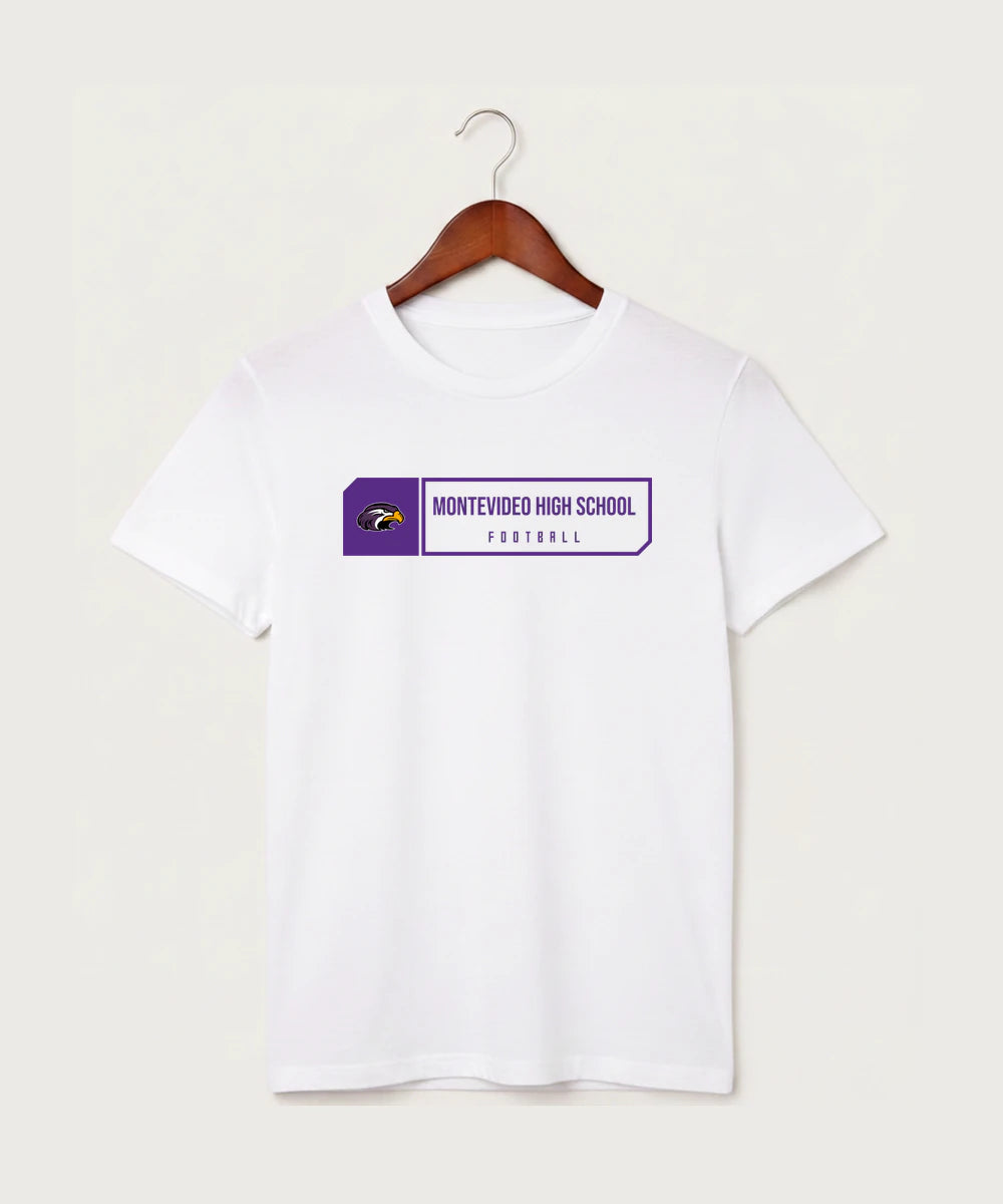 Montevideo High School Football (Boys) - White T-Shirt - Full Front