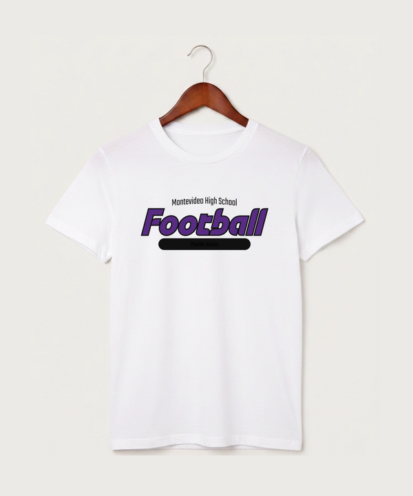 Montevideo High School Football (Boys) - White T-Shirt - Full Front