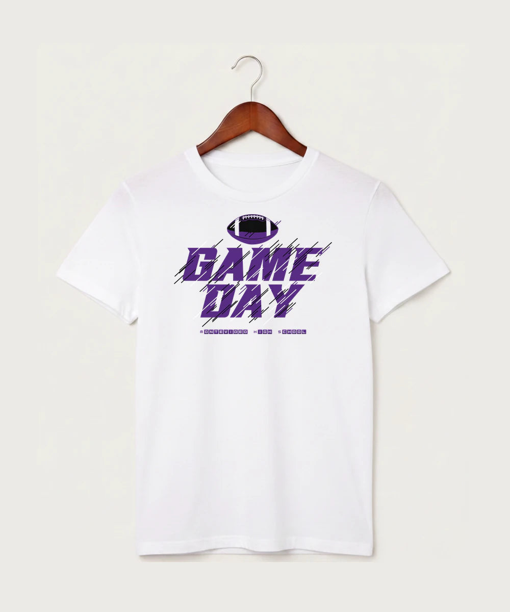 Montevideo High School Football (Boys) - White T-Shirt - Full Front