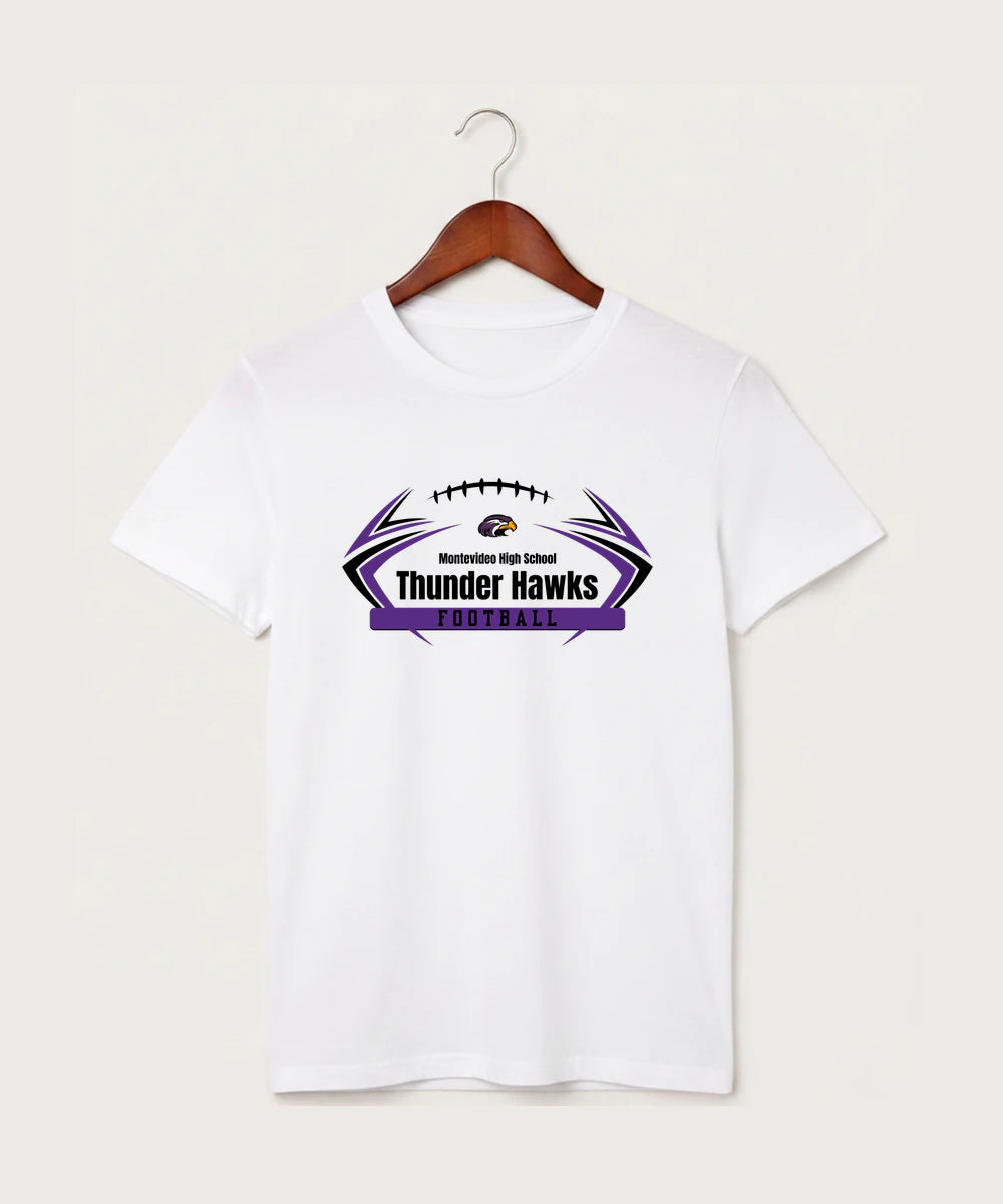 Montevideo High School Football (Boys) - White T-Shirt - Full Front