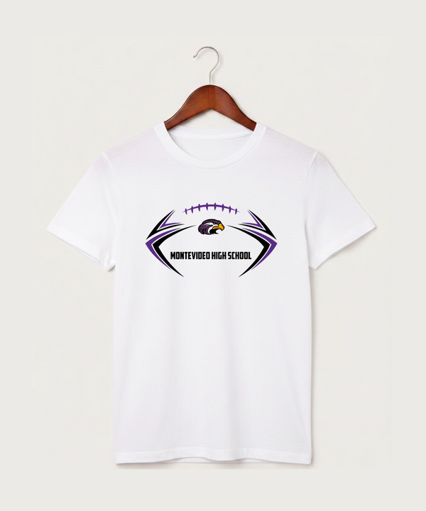 Montevideo High School Football (Boys) - White T-Shirt - Full Front