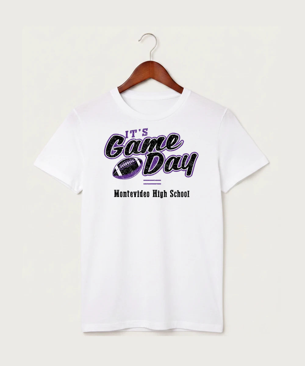 Montevideo High School Football (Boys) - White T-Shirt - Full Front