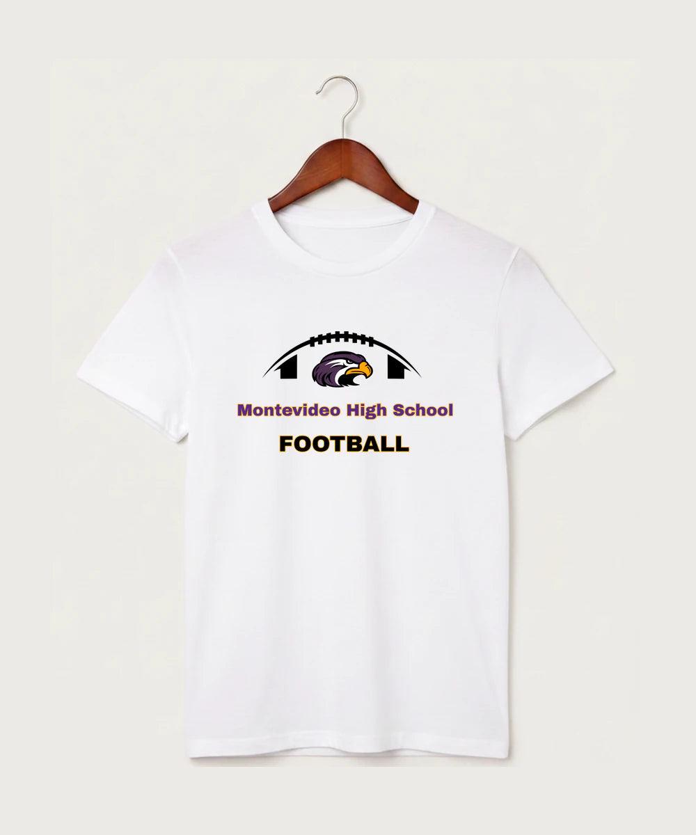 Montevideo High School Football (Boys) - White T-Shirt - Full Front