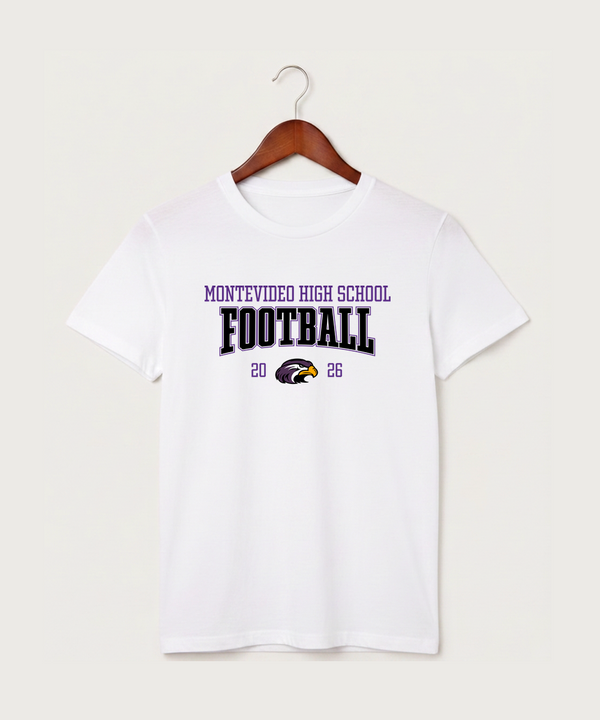 Montevideo High School Football (Boys) - White T-Shirt - Full Front