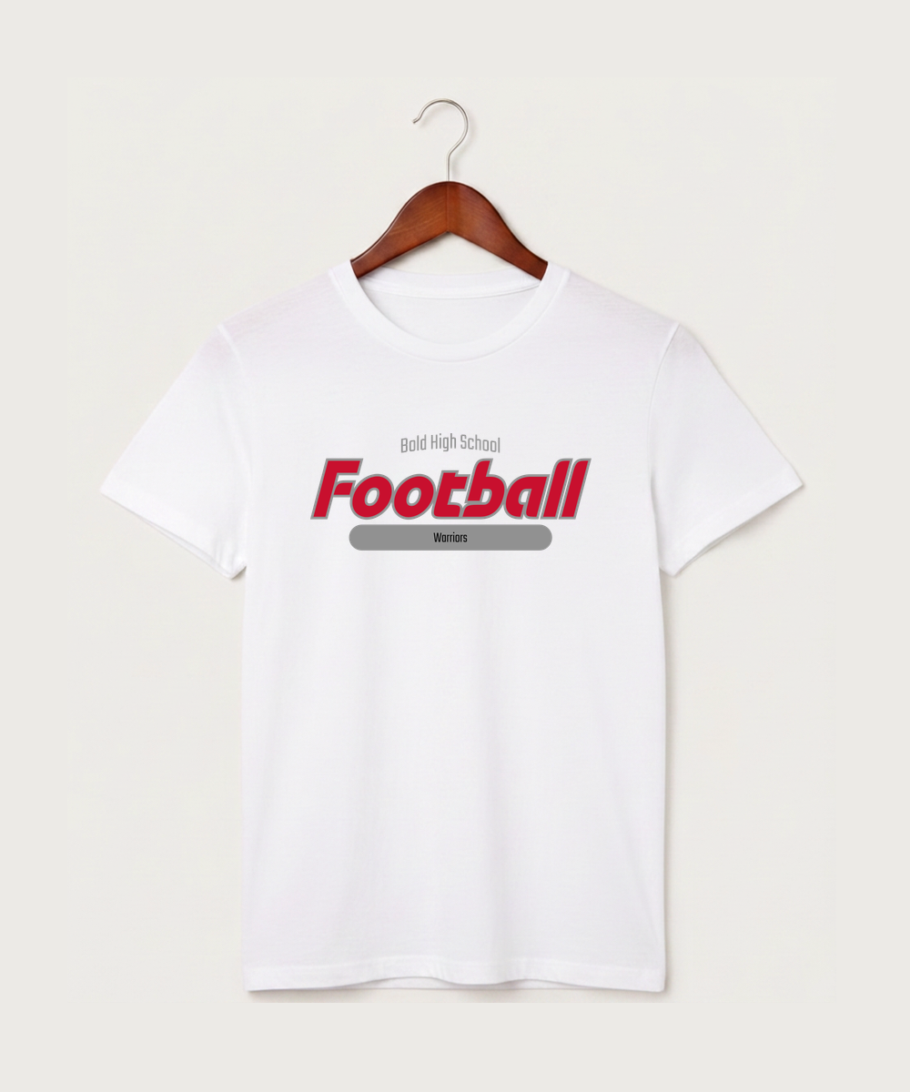 Bold High School Football (Boys) - White T-Shirt - Full Front