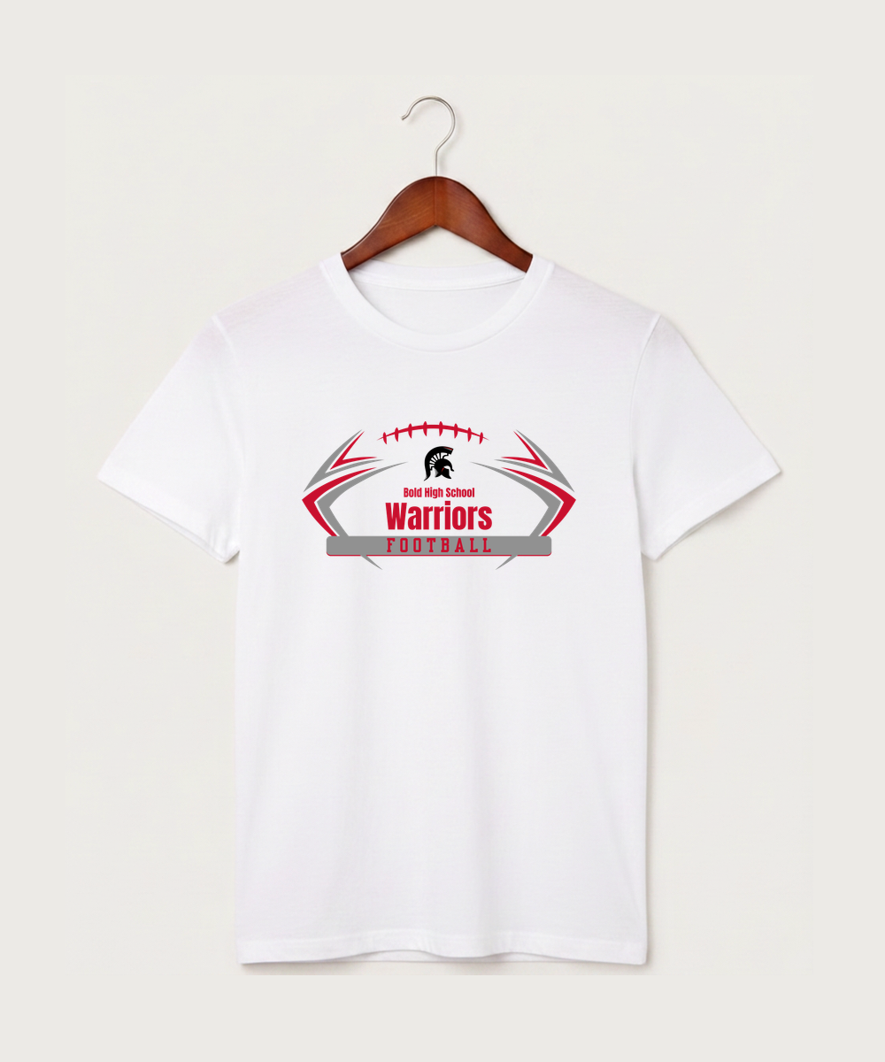 Bold High School Football (Boys) - White T-Shirt - Full Front