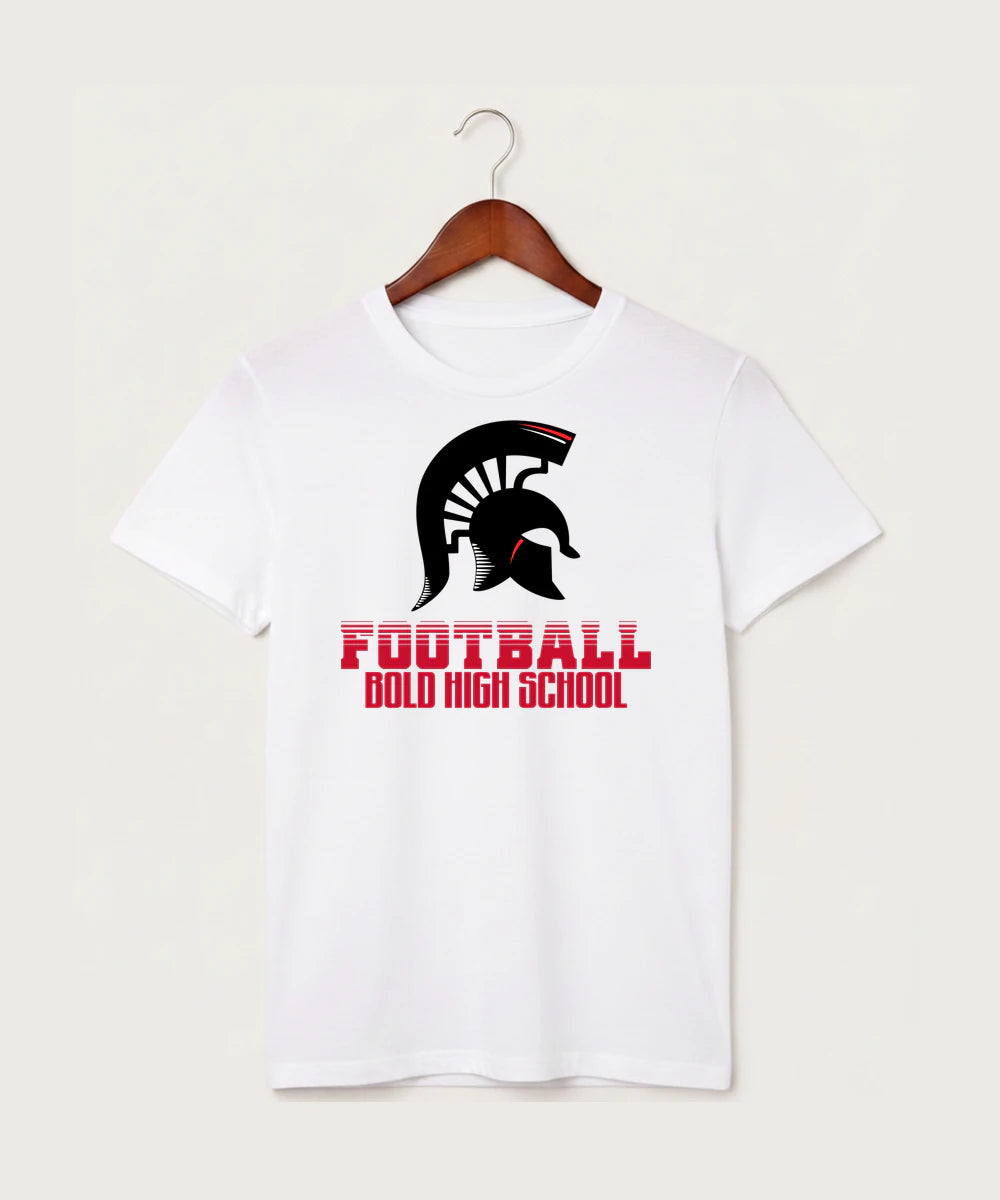 Bold High School Football (Boys) - White T-Shirt - Full Front
