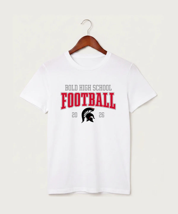 Bold High School Football (Boys) - White T-Shirt - Full Front