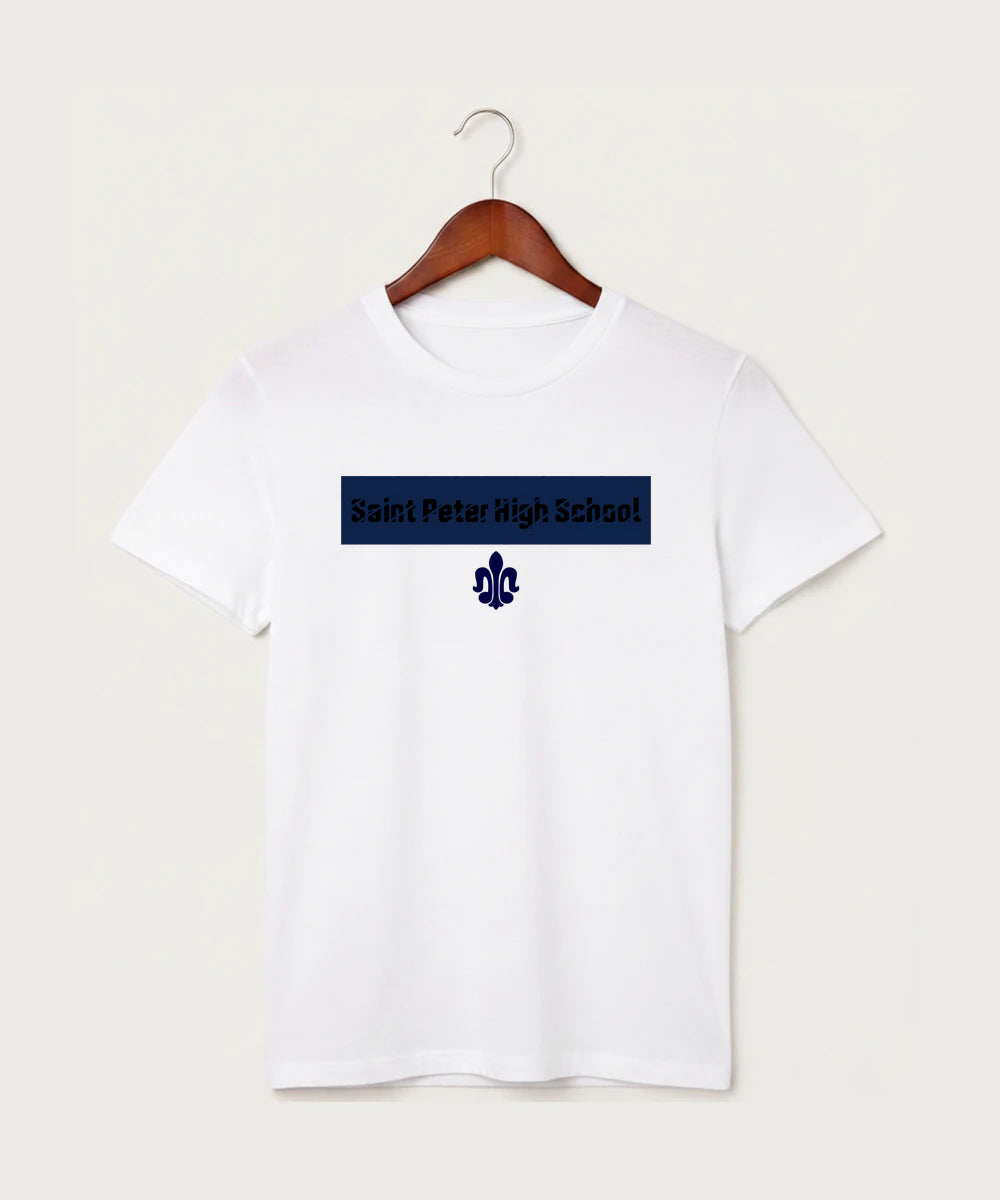 Saint Peter High School Athletics - White T-Shirt - Full Front
