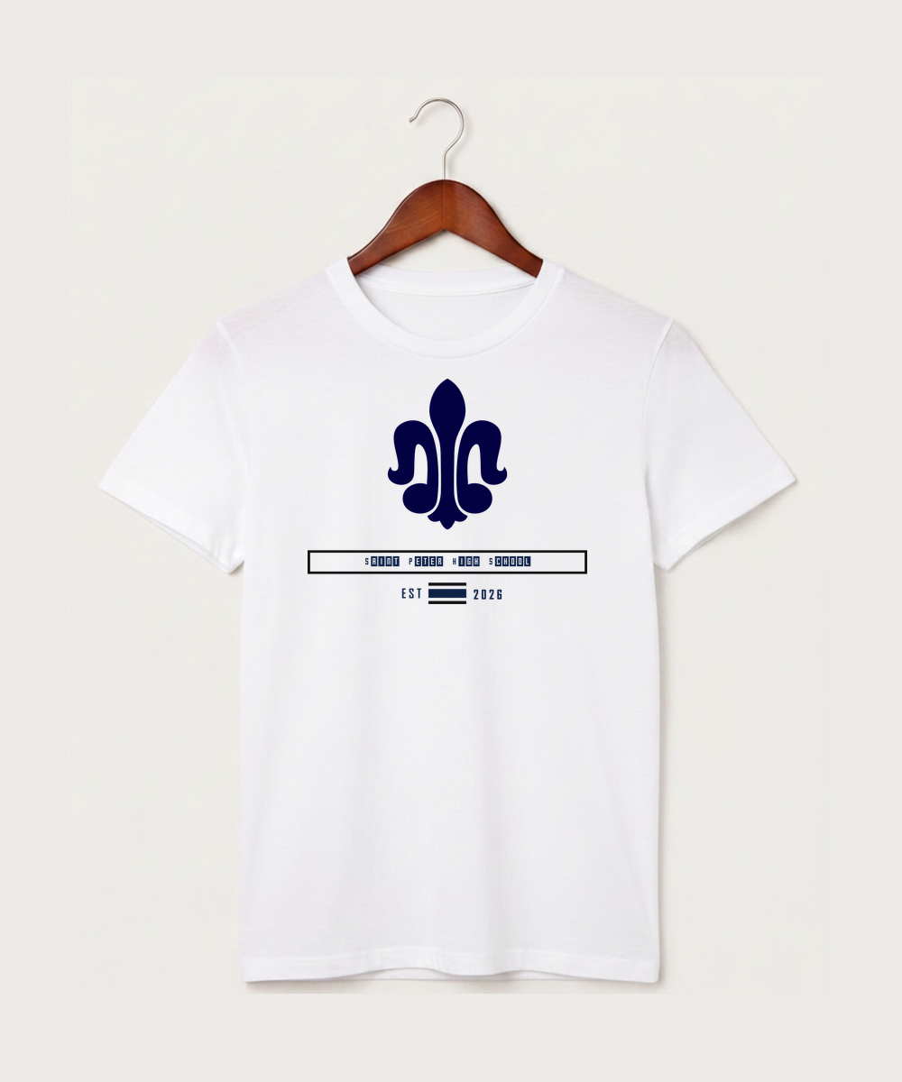 Saint Peter High School Athletics - White T-Shirt - Full Front