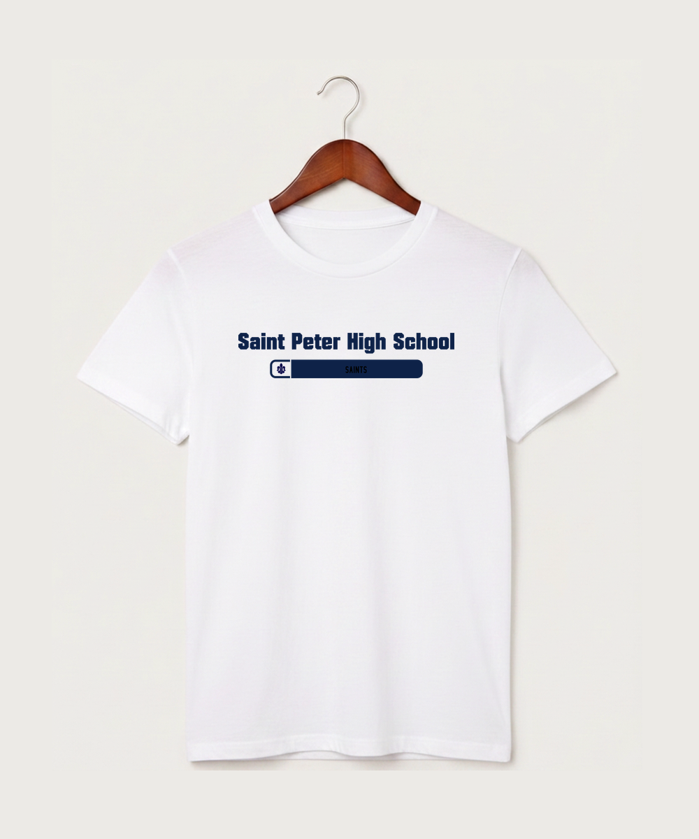 Saint Peter High School Athletics - White T-Shirt - Full Front