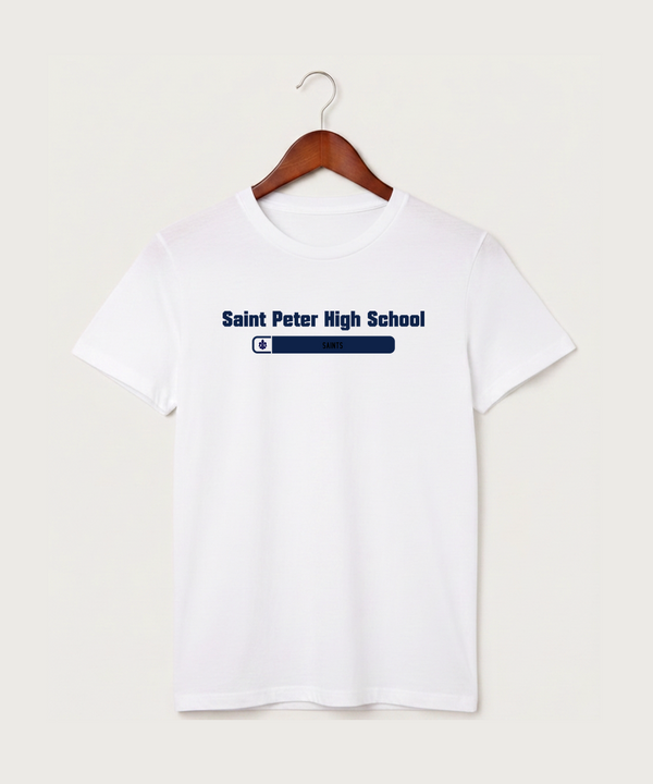 Saint Peter High School Athletics - White T-Shirt - Full Front