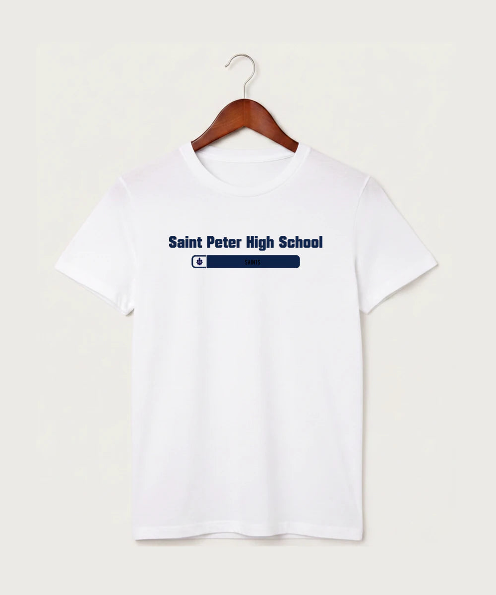 Saint Peter High School Athletics - White T-Shirt - Full Front