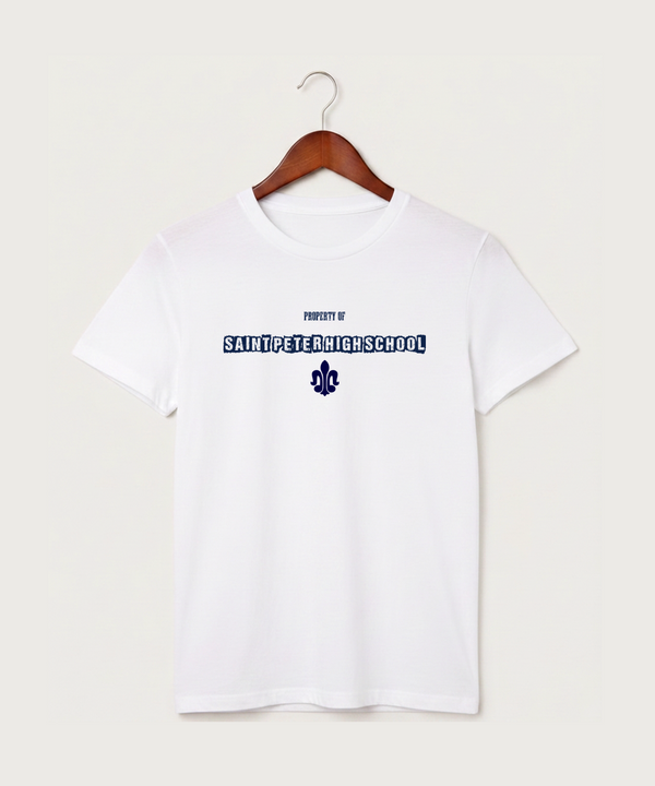 Saint Peter High School Athletics - White T-Shirt - Full Front