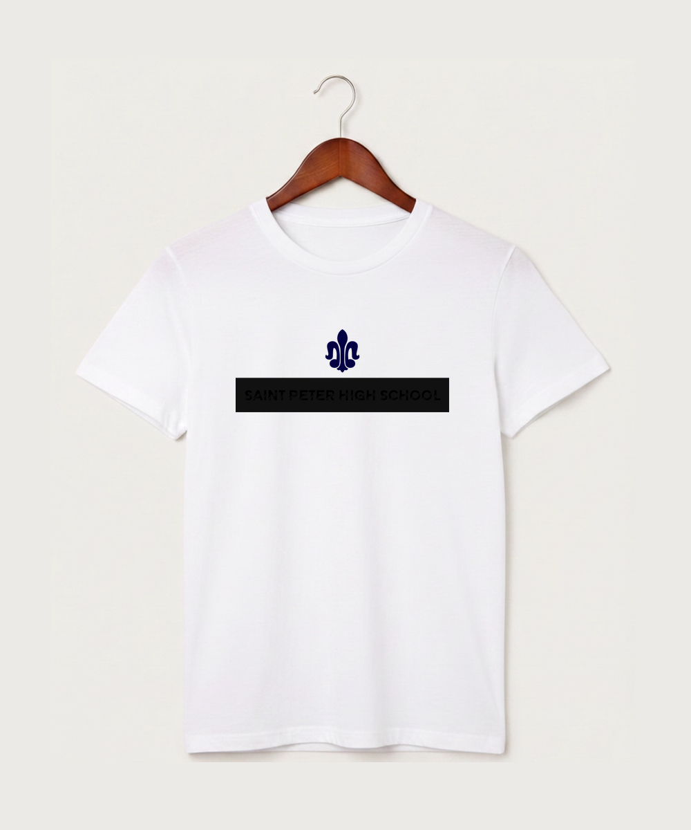 Saint Peter High School Athletics - White T-Shirt - Full Front