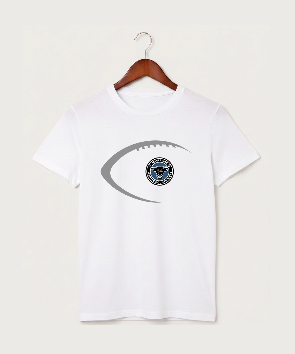 Martin County West High School Football (Boys) - White T-Shirt - Full Front
