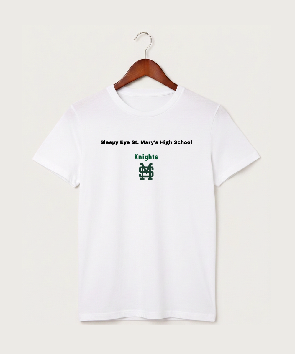 Sleepy Eye St. Mary's High School Athletics - White T-Shirt - Full Front