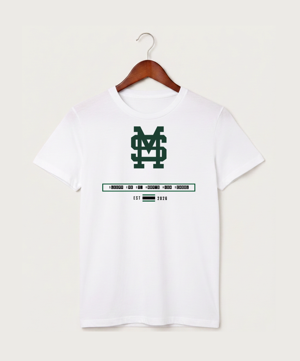 Sleepy Eye St. Mary's High School Athletics - White T-Shirt - Full Front