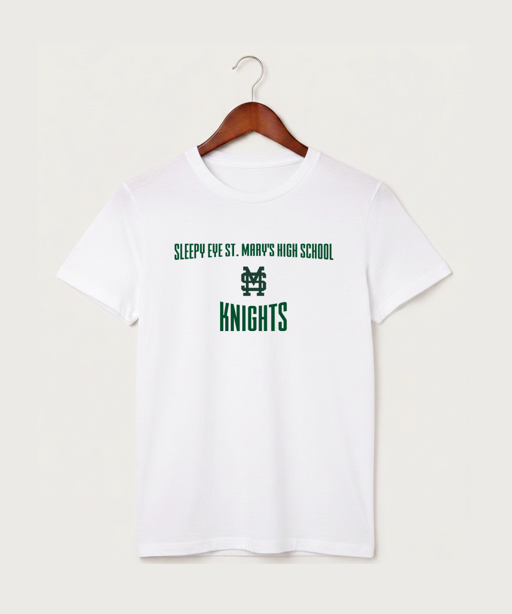 Sleepy Eye St. Mary's High School Athletics - White T-Shirt - Full Front