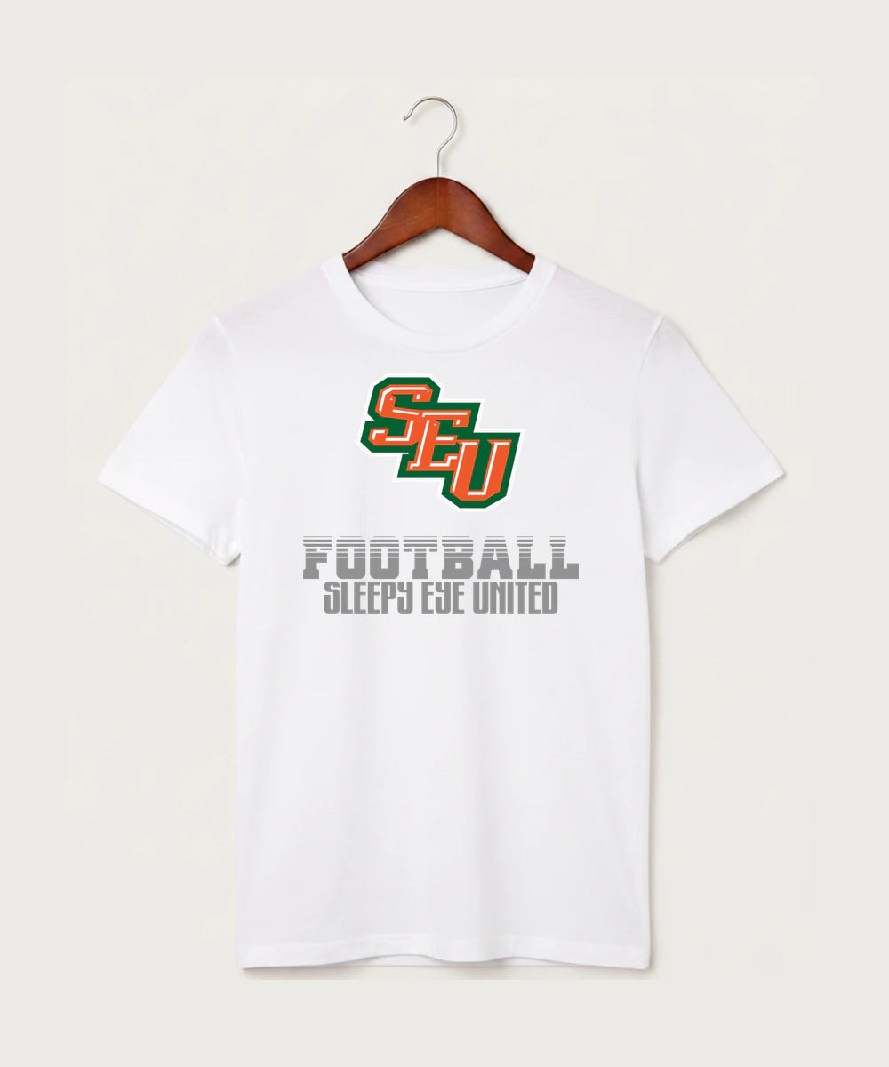 Sleepy Eye United Football (Boys) - White T-Shirt - Full Front