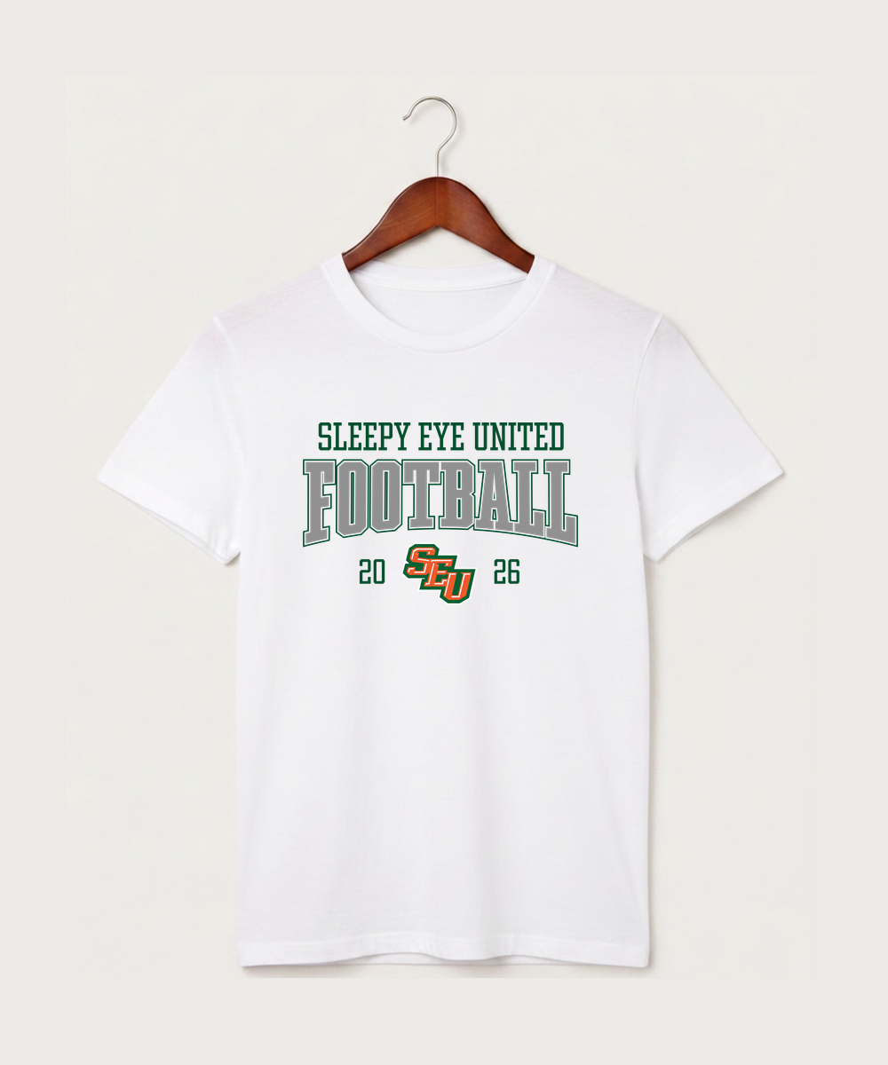 Sleepy Eye United Football (Boys) - White T-Shirt - Full Front